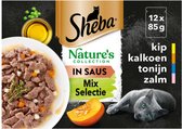 Sheba Nature's Collection Kattenvoer Natvoer Mix Selectie in Saus Maaltijdzakjes 12 x 85 gr
