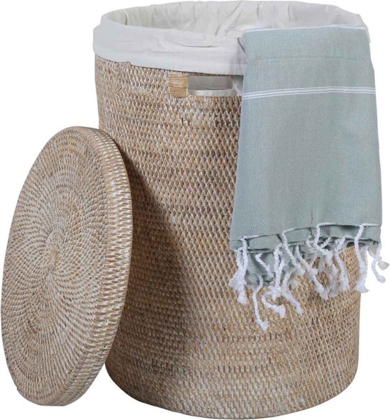 Panier à linge en rotin Cleo Wit