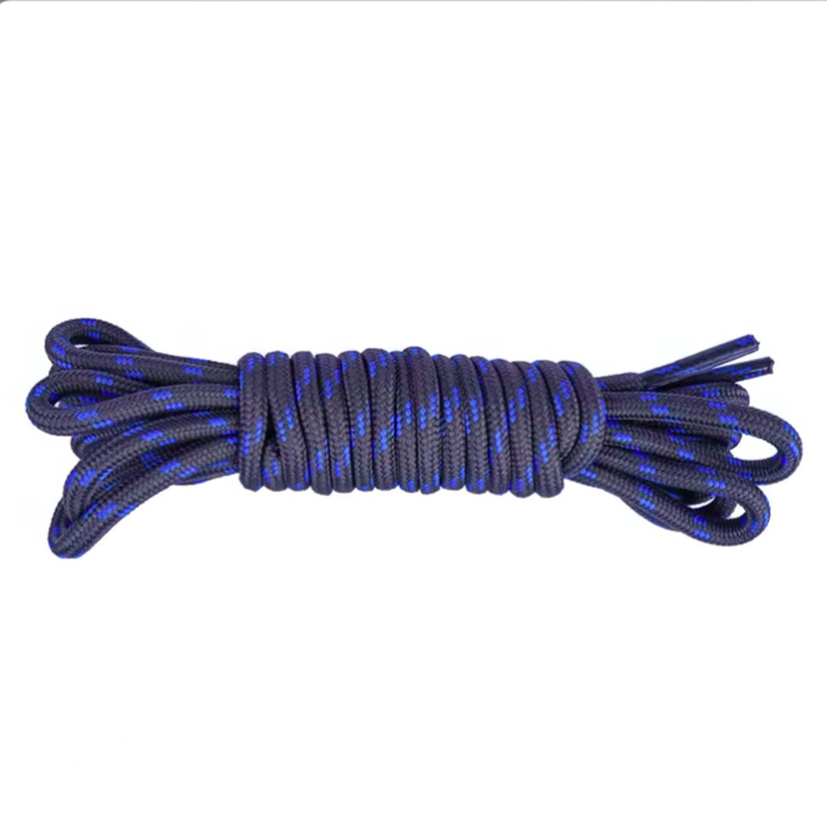 ronde veters voor wandelschoenen, sneakers. 2 kleurig 140 cm zwart blauw
