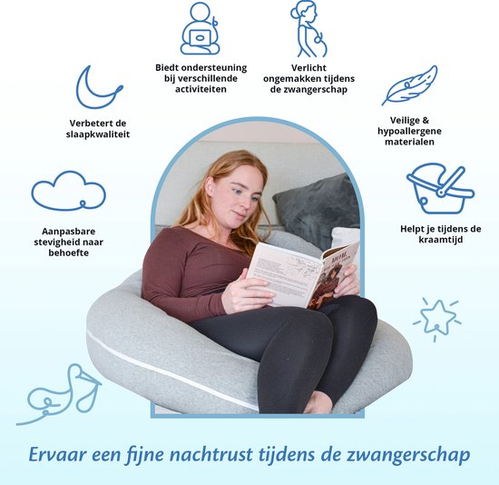 Pharmedoc Pregnancy Pillows, U-Shape Full Body Pillow -Removable Jer