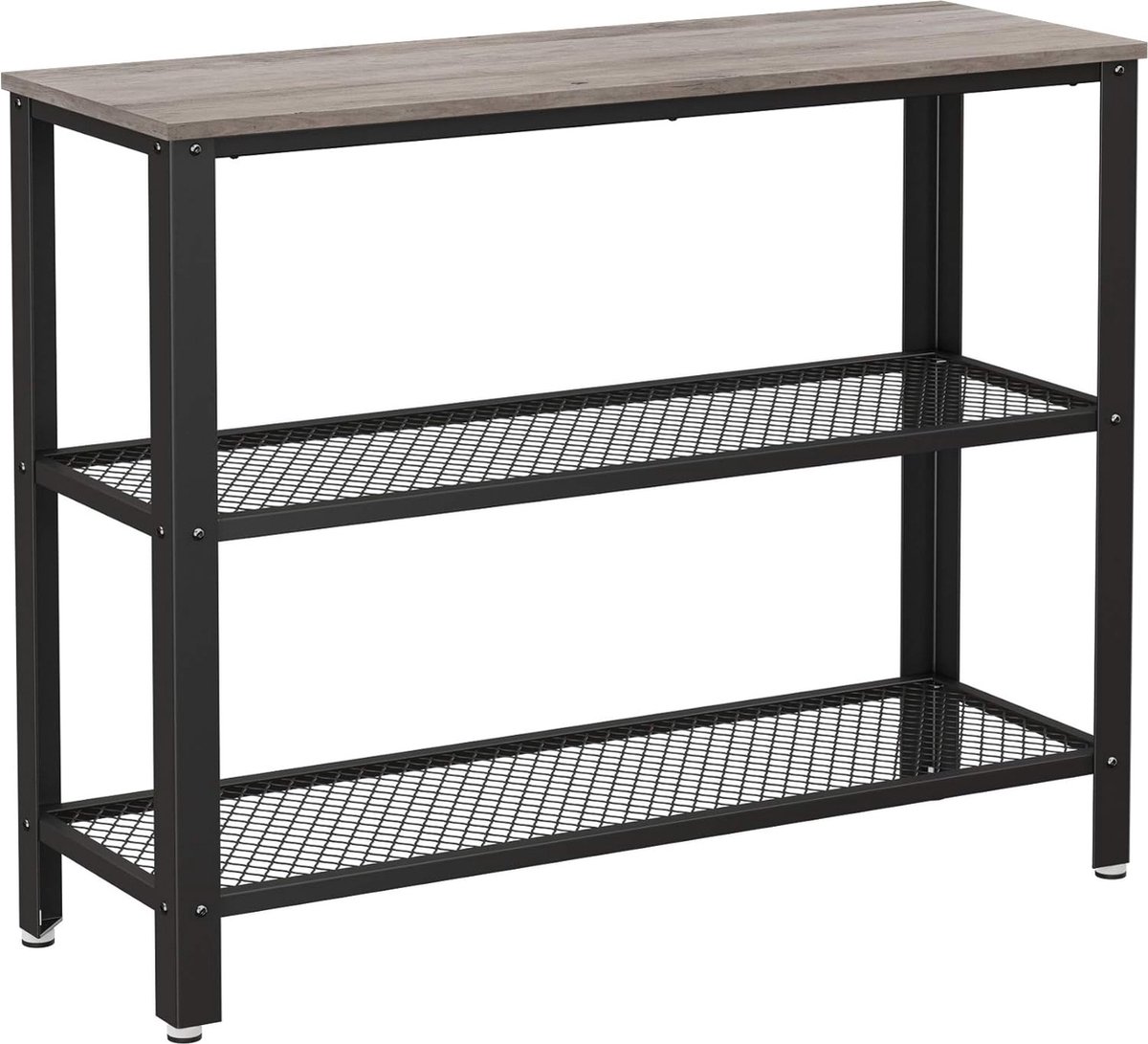 Console tafel – Gangtafel – Met 2 rasterplanken – Bijzettafel – 101 –5 x 35 x 80 cm – Grijs