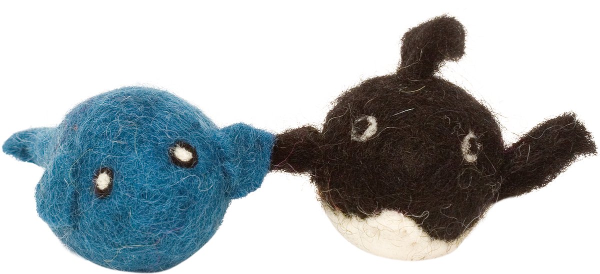 Dharma Dog Karma Cat - Speelgoed - Karma Cat Walvis/ora 2st - Blauw/zwart - 8cm Ddkc804 - 183386