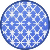 Bol.com vidaXL - Buitenkleed - Ø160 - cm - polypropeen - blauw - en - wit aanbieding