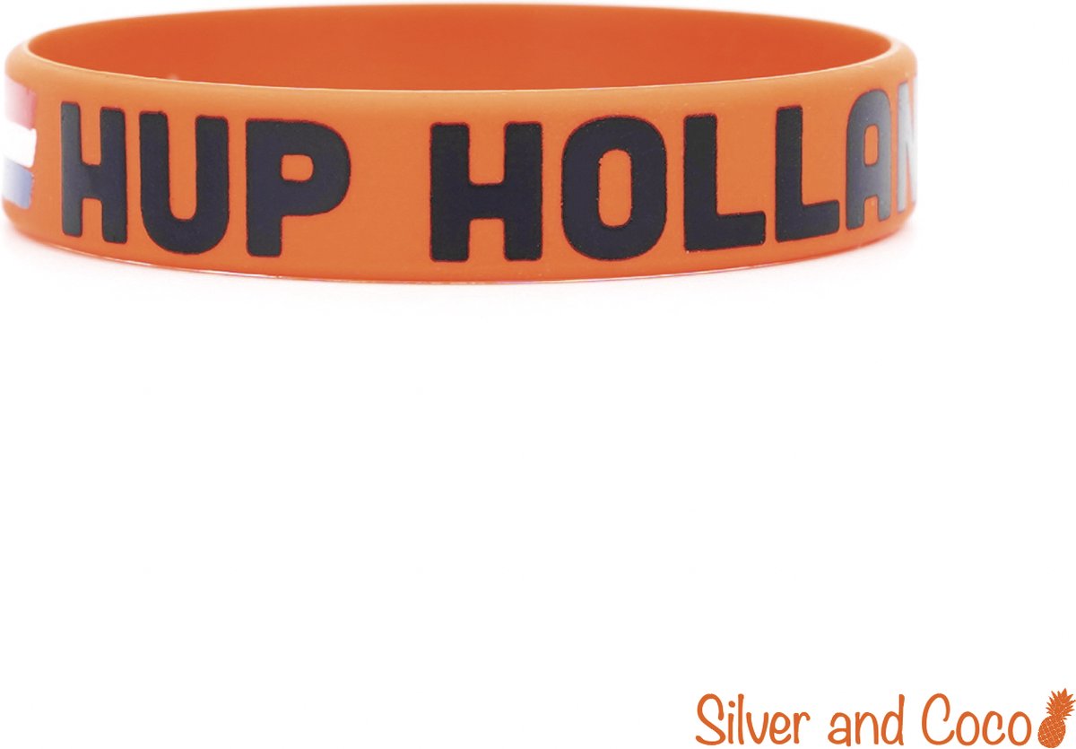 SilverAndCoco® - Hup Holland Hup Oranje Siliconen Armbandjes | Nederlands Elftal Gadget Armbandje Versiering | Voetbal EK WK 2026 Silicone Sieraad Decoratie Nederland Bandje | Olympische Spelen Nederlandse Vlag Polsbandje - 1 stuk