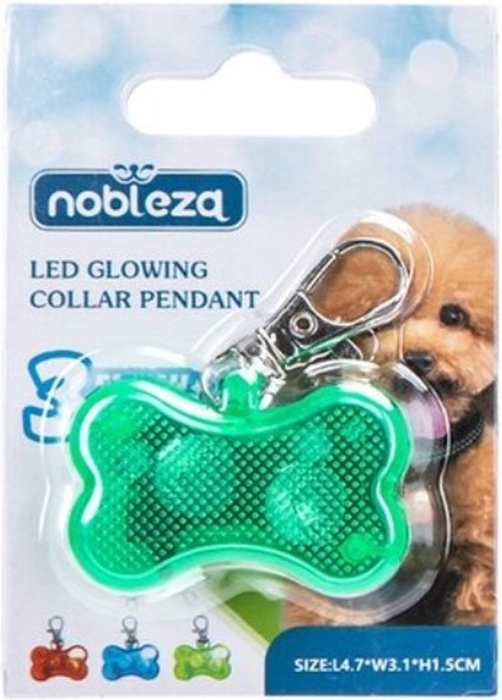 Foto: Nobleza honden veiligheidsverlichting hondenlampje led lampje honden verlichting groen