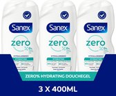 Bol.com Sanex Zero% Hypoallergenic Hydrating Douchegel - 3 x 400ml - Voordeelverpakking aanbieding