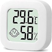 Hygromètre - Station météo numérique - Humidimètre - Thermomètre intérieur - Avec pile et bande adhésive 3M