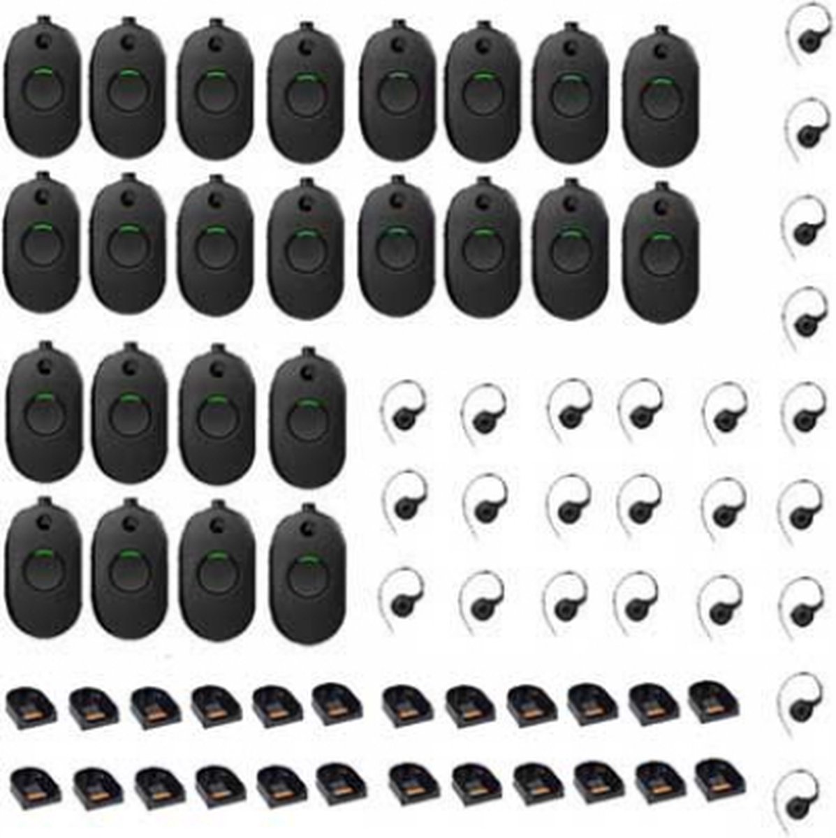 Set van 24 Motorola CLP446E Mini Portofoons met oortje en tafelladers