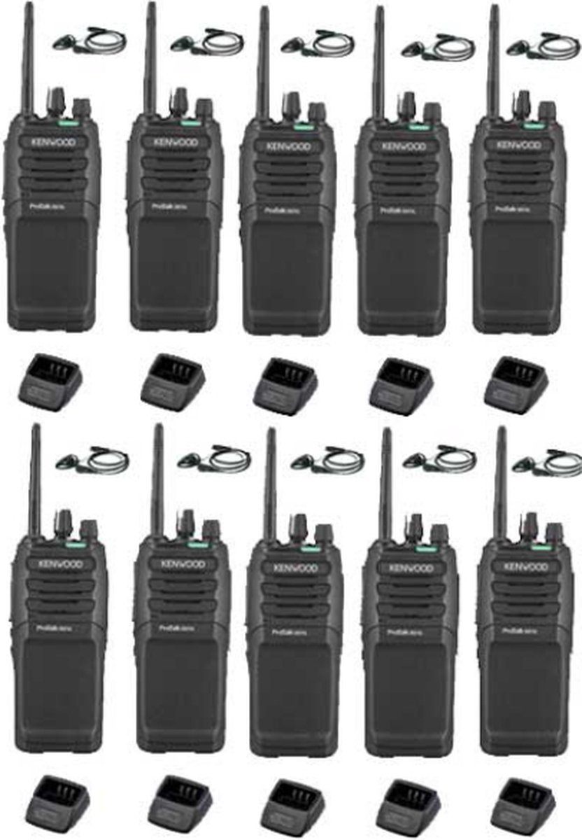 Set van 10 Kenwood TK-3701D met d-shape oortje en tafelladers