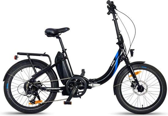 Urbanbiker Mini | Elektrische fiets Opvouwbare | Autonomie tot 100KM | Zwart | 20"