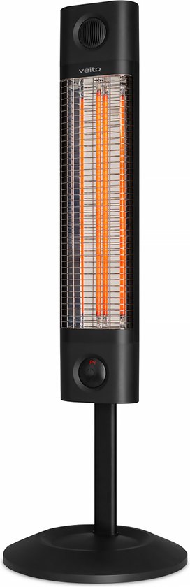 Veito CH1800 RE NOIR - Energiezuinige hoge capaciteit Carbon Infrarood Verwarming - Elektrische Kachel - Heater - Elektrisch - Staand - In hoogte verstelbaar - 3 warmtestanden regelbaar - incl. afstandbediening - 1700W