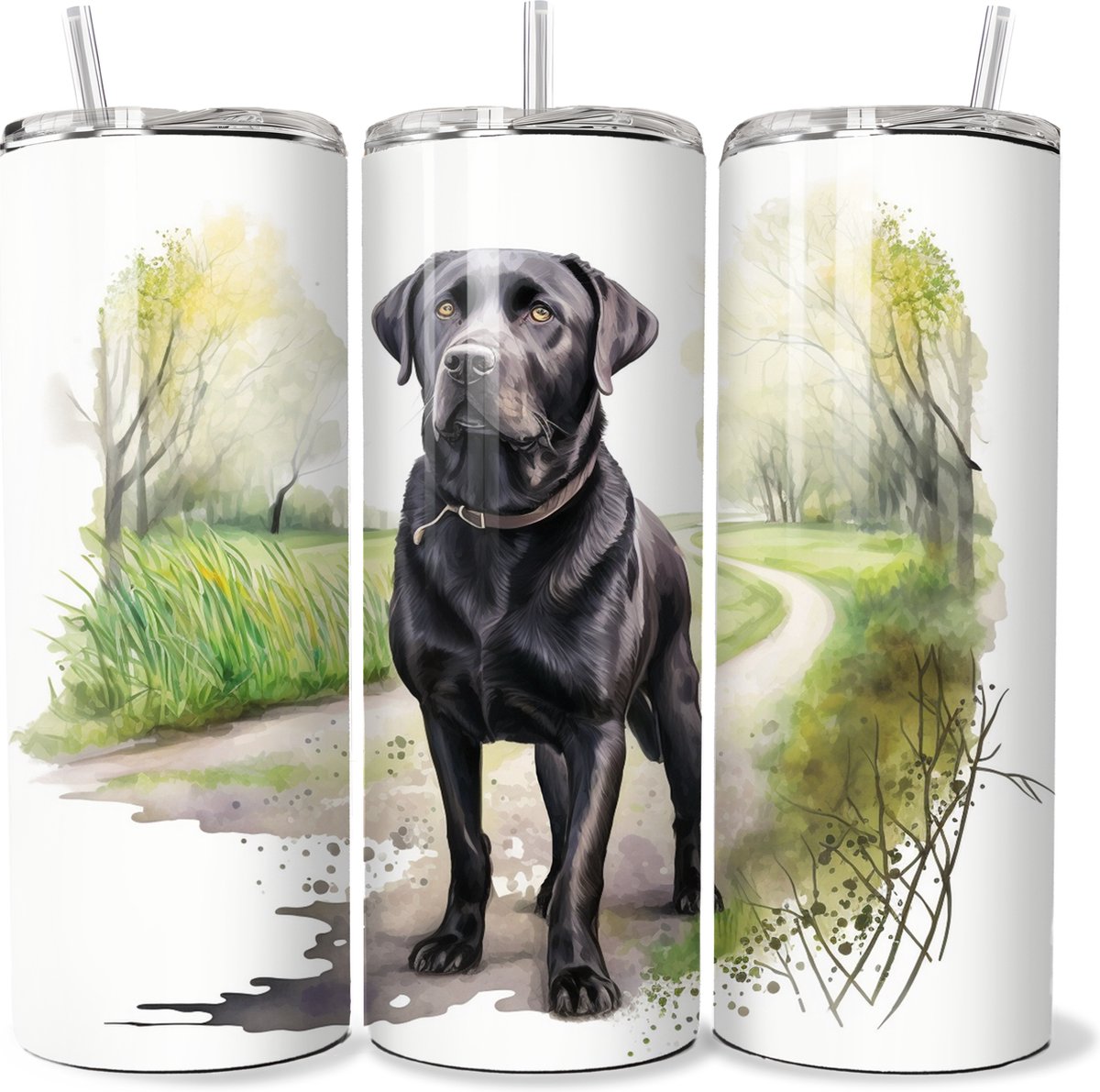 KadoDash - Labrador Tumbler - Drinkbeker - Rietjesbeker - Isolatiebeker - Waterdichte beker - Labrador Tumbler