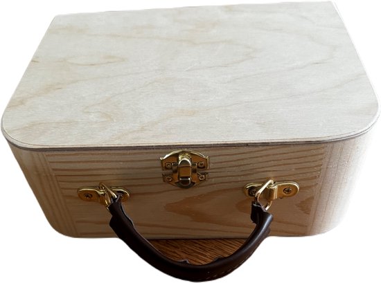 Houten Kinderkoffer - jongen - meisje - baby - kinderkamer - kraam cadeau - geboorte - koffer - graveren — afbeelding 2