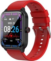 Bol.com GlucoWatch - ECG Hartslagmeter - horloge - meter - Smartwatch - Rood aanbieding