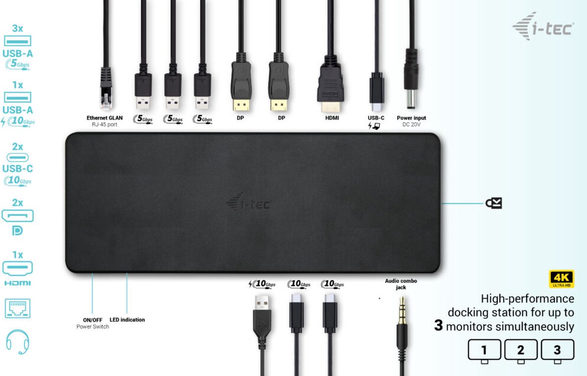 i-tec Usb C Triple Display Docking Station 100W