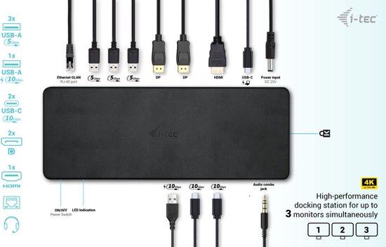 i-tec Usb C Triple Display Docking Station 100W