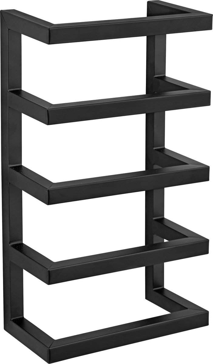 WENKO Wand Handdoekrek Fondiro zwart mat 24x42cm - Handdoekhouder - Handdoekenrek - Handdoekstang