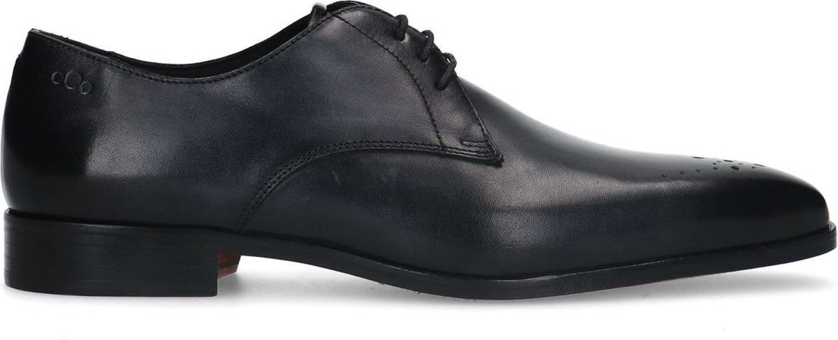 Heritage - Heren - Zwarte leren veterschoenen - Maat 46