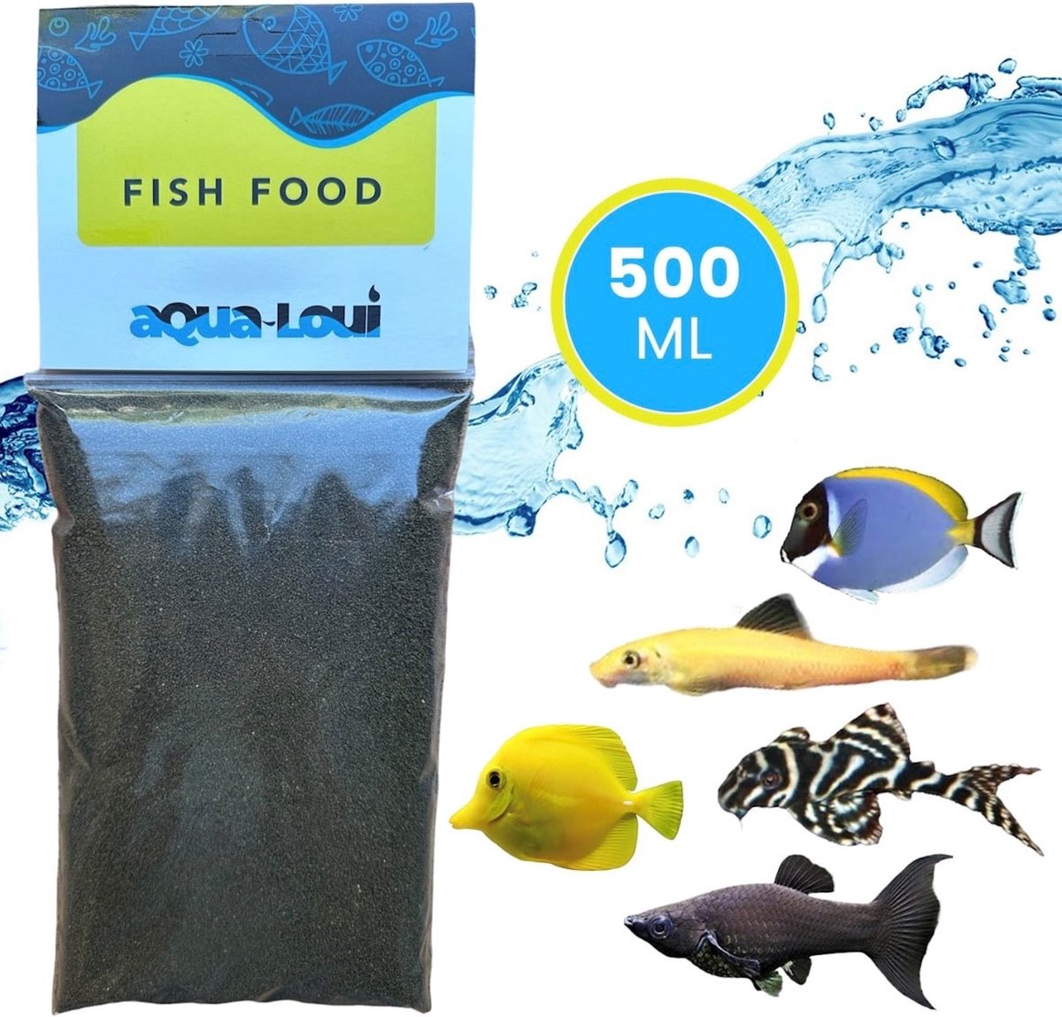 Aqua-Loui® - Visvoer - Tropisch Vissenvoer – Spirulina Granulaat (Granules) - Langzaam Zinkend - Visvoer - Aquarium - Geschikt Voor Zoetwater & Zoutwater Vissen - 500ml