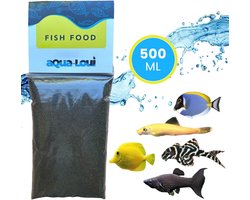 Aqua-Loui® - Visvoer - Tropisch Vissenvoer – Spirulina Granulaat (Granules) - Langzaam Zinkend - Visvoer - Aquarium - Geschikt Voor Zoetwater & Zoutwater Vissen - 500ml