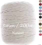 200 Meter 3mm Naturel macramé katoenen koord Macrame Touw - FENSILO