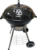 Bol.com Premfy Luxe Kogelbarbecue - Houtskoolbarbecue - Ronde Barbecue op Wielen - SET met 2 Grillrollen BBQ Hoes en Grilltangen... aanbieding