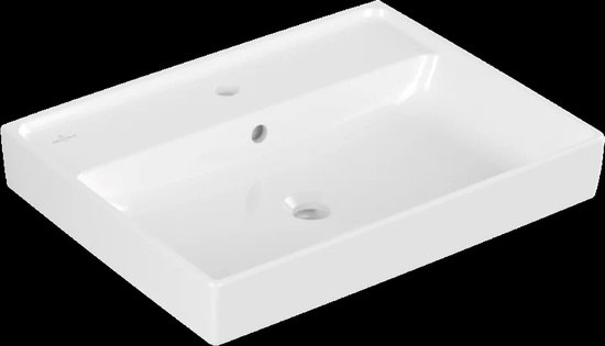 Lavabo 550x440 mm, avec trop-plein, trou de robinetterie, CeramicPlus, blanc alpin