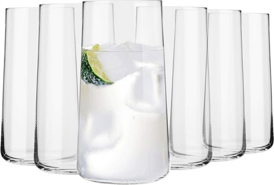 KROSNO Hoog Water Sap Drinkglazen Set Van 6 480 ML Splendour Collectie Hiball Tumbler Crystal Glass Perfect Voor Thuis Restaurants En Feesten Vaatwasser Veilig 591313243