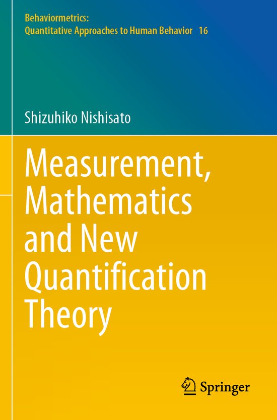 Behaviormetrics: Quantitative Approaches to Human Behavior16 ... - cover