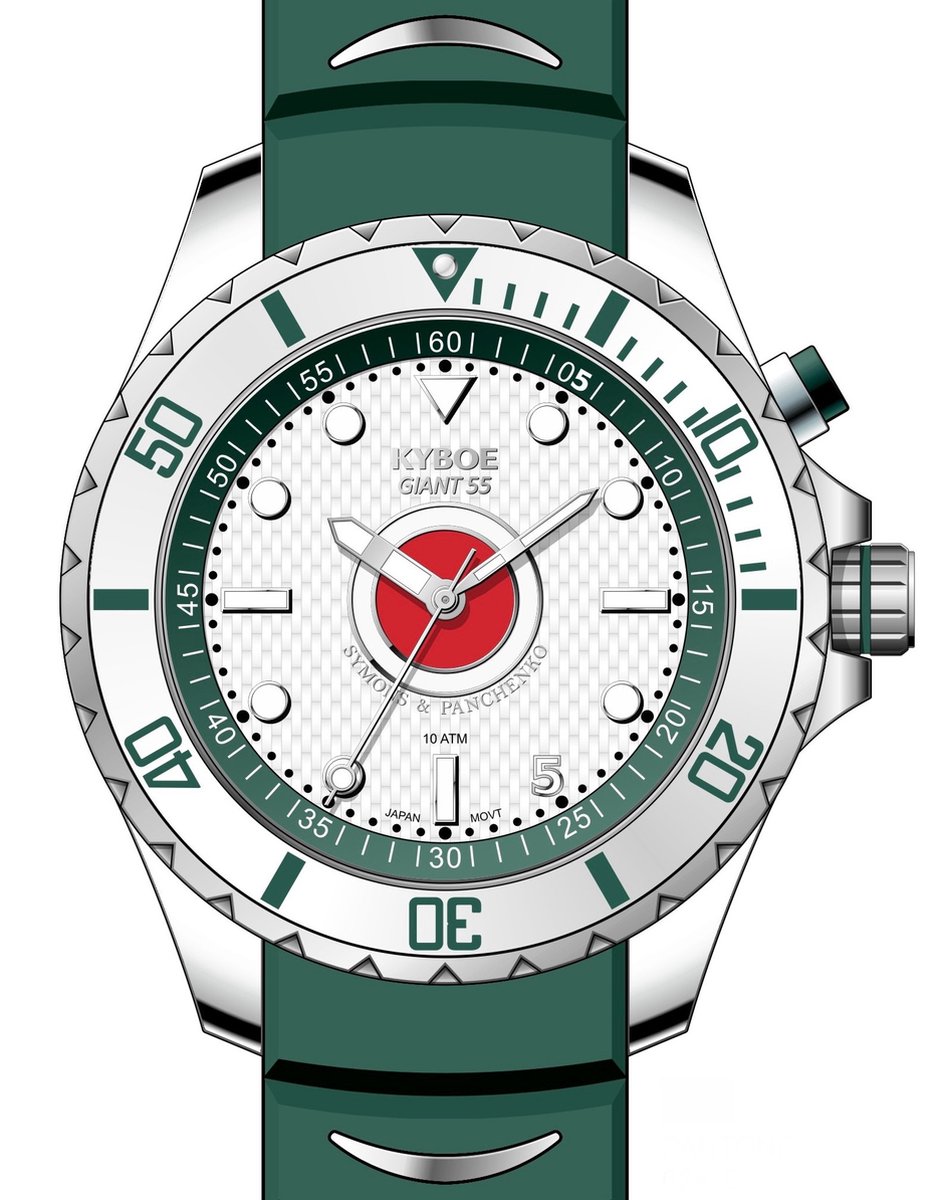 KYBOE - GIANT 55 -PORTOFINO - SILVER POLISHED 3-HAND 10 ATM