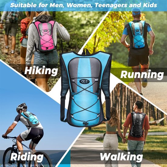 Drinkrugzak met 2 liter TPU drinkzak tactische waterrugzak voor mannen en vrouwen bol