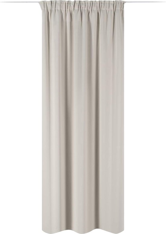 heimtexland® Cortina en Color Crema Opaca Pero Deja Pasar la luz 245 x 140 cm - Cortina de