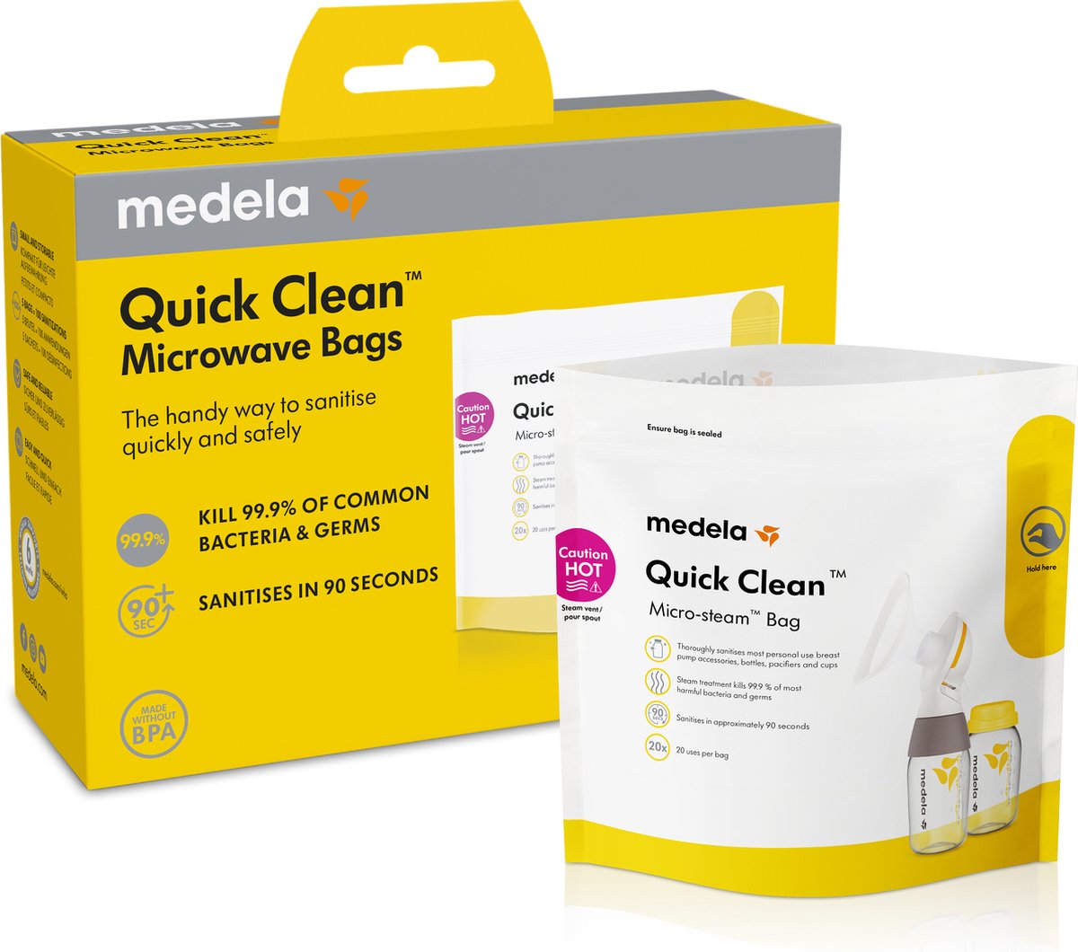 Goedkoopste Medela Quickclean Magnetron Sterilisatiezak - snelle en veilige desinfectie in 3 minuten
