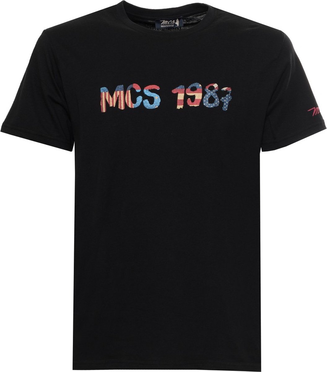 MCS L2301 - T-shirt - Zwart - Korte Mouw - Logo Detail
