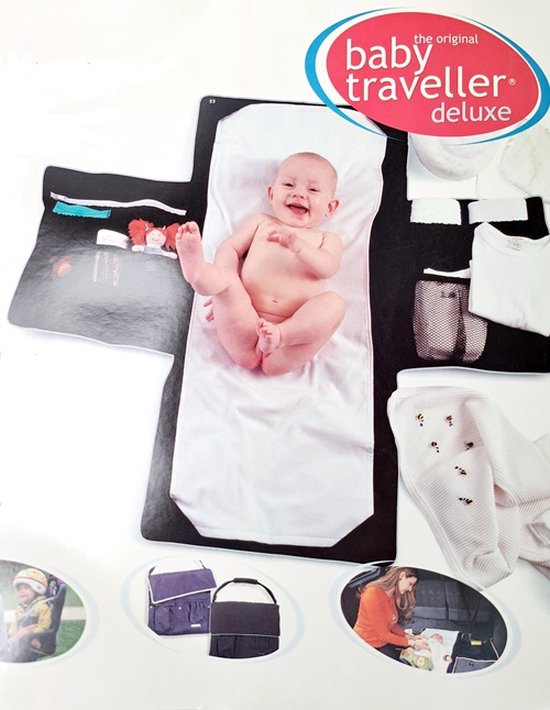 Baby traveller de luxe luiertas/verschoon mat - kleur zwart - baby tas rugzak