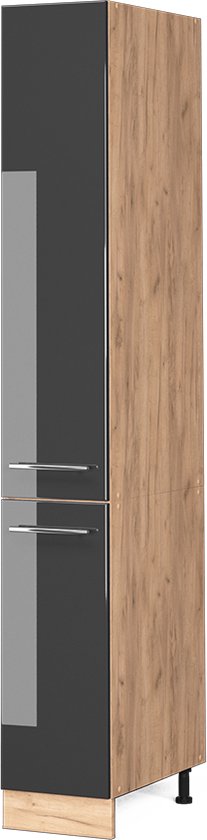 Vicco Armoire à Pharmacie Fame- Line, Anthracite Brillant/Marron, 30 cm
