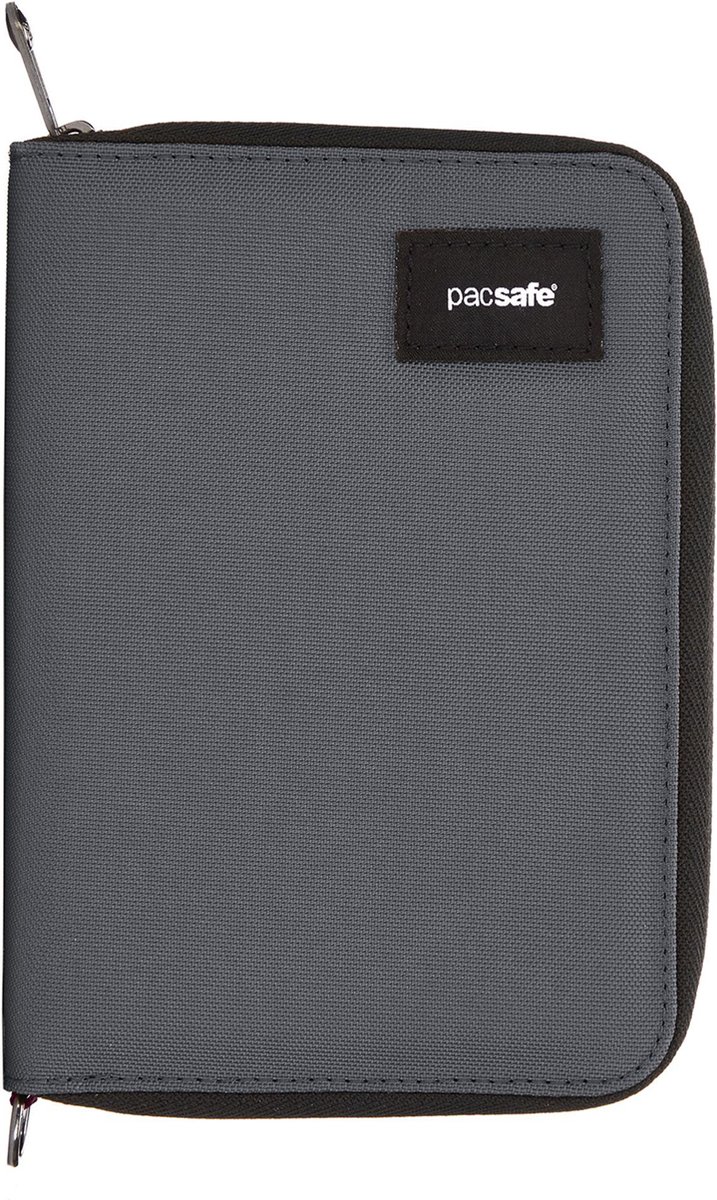 Pacsafe Portemonnee - 16.3 x 11.5 x 2 cm - Pasjeshouder - RFID-beveiligd - Scanvak - Nylon - Lichtgewicht - Veelzijdig - Grijs