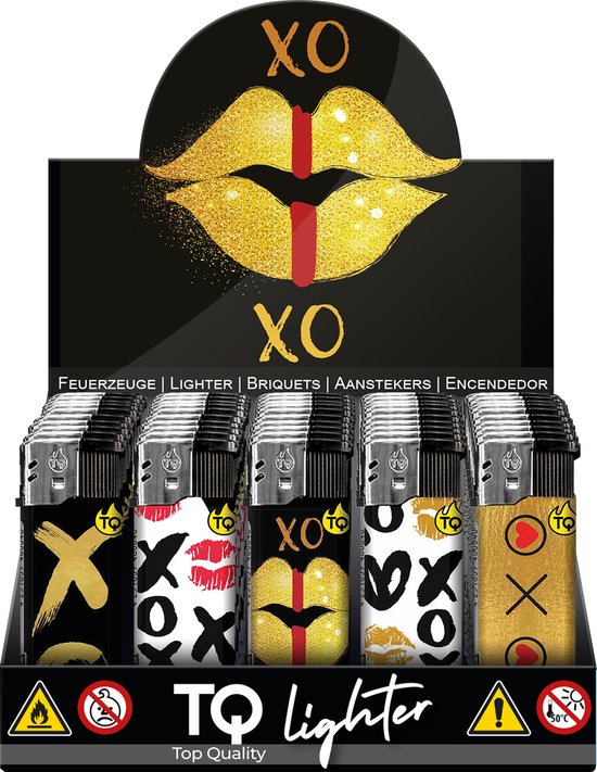 Foto: Elektronische aansteker hervulbaar design xoxo display 50 stuks wegwerpaansteker electronic lighter klik aanstekers