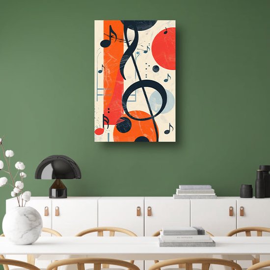 Tableaux notes de musique - Tableaux Musique - Décoration murale Clé de sol - Tableaux modernes - Peintures sur toile - Toile d'art mural 50x70 cm
