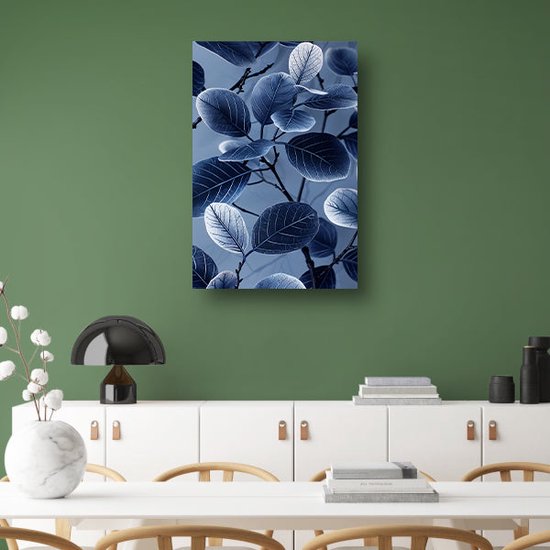 Bladeren schilderijen - Planten wanddecoratie - Schilderijen canvas Takken - Modern schilderij - Schilderijen canvas - Muur kunst canvas 50x70 cm