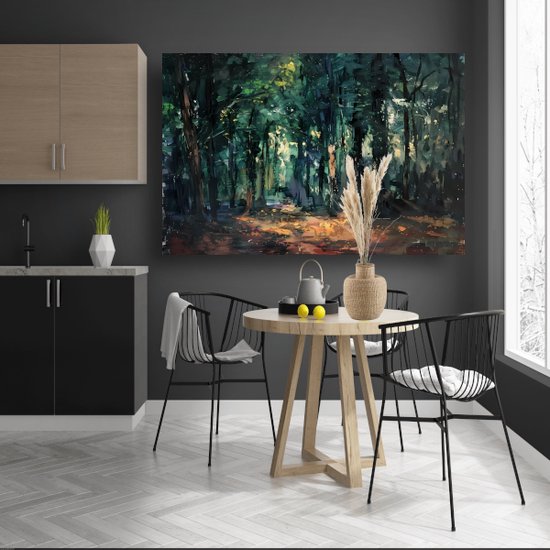 Portrait forêt - Tableau nature - Décoration murale lumineuse - Tableau vintage - Toile Décoration murale - Toile décoration maison 120x80 cm