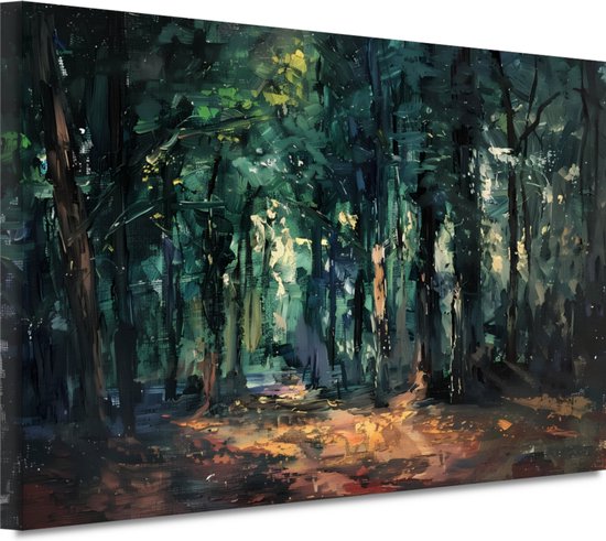 Portrait de forêt - Tableau nature - Décoration murale Lumière - Tableau vintage - Toile Décoration murale - Toile décoration maison 70x50 cm