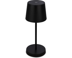 BRILONER - Oplaadbare Tafellamp - snoerloze lamp - dimbaar - met batterij - USB-C - 2,6W - IP44 - binnen & buiten - zwart - 26 x 10.5cm