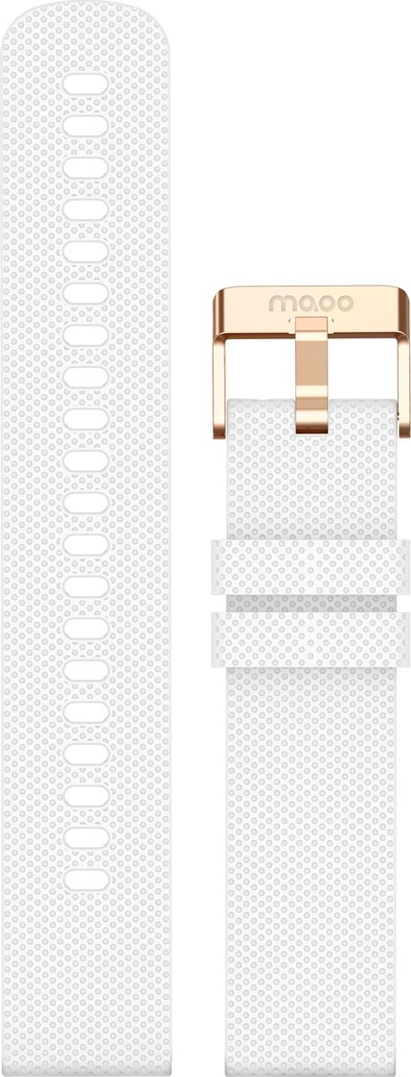 Maoo Smartwatch Bandje Siliconen - Geschikt voor Maoo Ventura AMOLED Smartwatch - 20 mm - Wit en goud