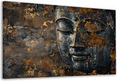 Tableau Bouddha - Tableau Religion - Tableau Tableau Or - Tableau vintage - Peintures toile - Décoration murale chambre toile 150x100 cm