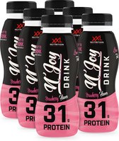 Bol.com XXL Nutrition - N'Joy Protein Drink - Aardbei - Kant en Klare Eiwitshake Proteďne Supplement - 80% Caseďne & 20% Whey - ... aanbieding