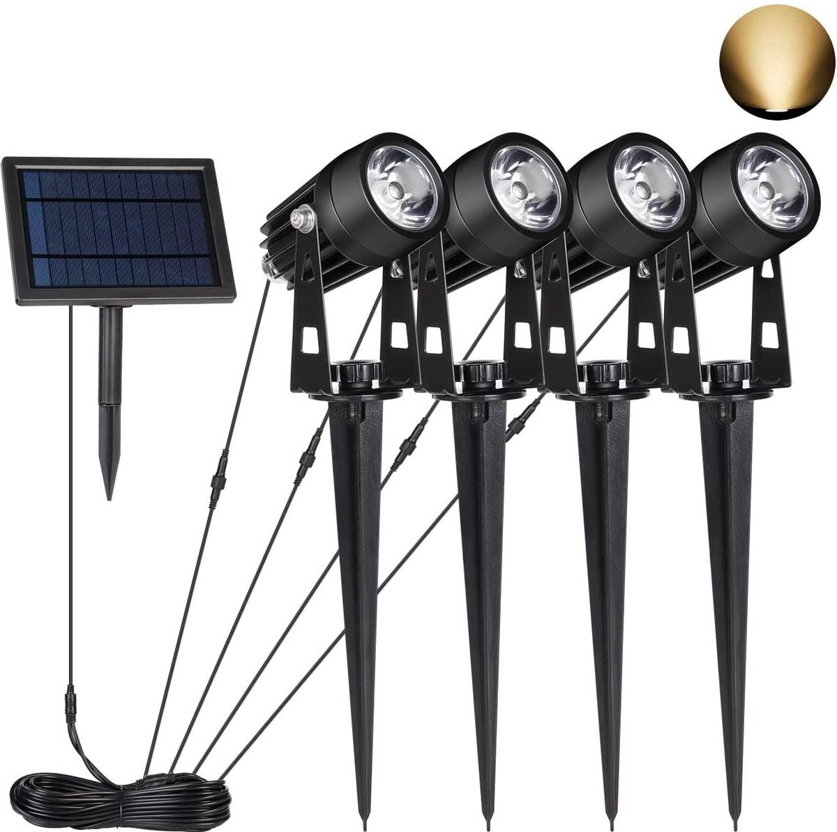 LED Solar tuinspots - complete set 4 stuks