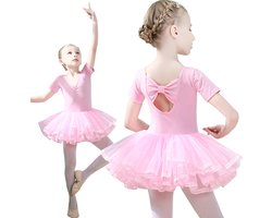 foto van Joya Kids® Roze balletpakje met tutu en Strik voor 3 tot 12 jaar | Ballerina jurkje | Ballet Jurk Detail Rug | Cadeau meisje | Maat 130