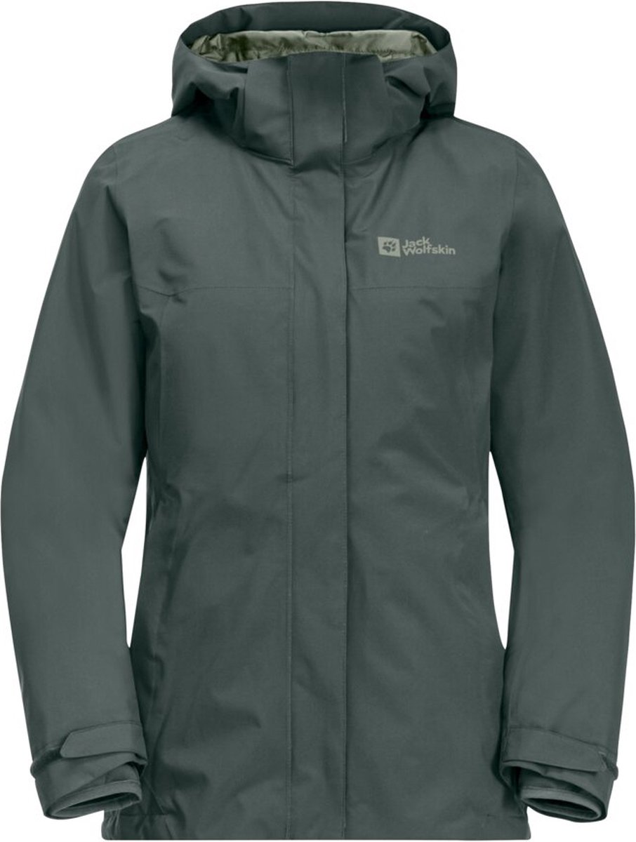 Jack Wolfskin LUNTAL 3IN1 JKT W Dames Outdoorjas slate Groen