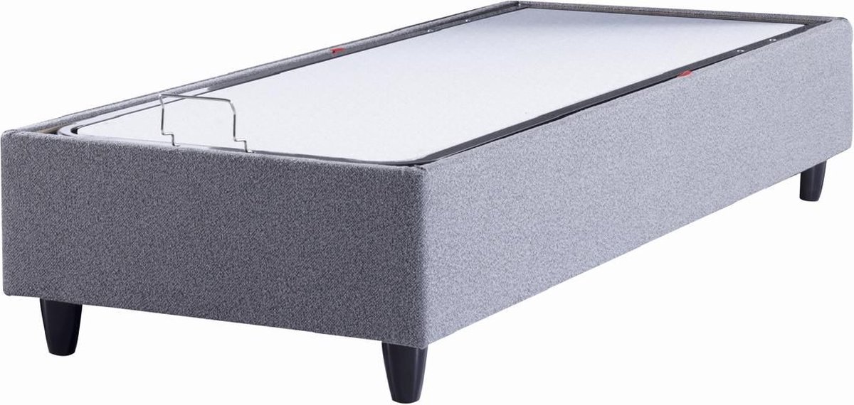 1 Persoons Nessa® Opbergruimte Boxspring - 80x200 - Grijs - Ruimtebesparend - Metalen Frame - Gestoffeerd - Functioneel